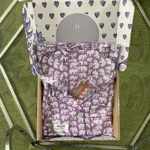 Roller rabbit lavender hathi pajamas / purple elephant polo set